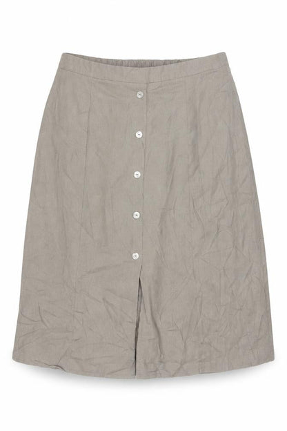 Afibel Women’s Beige UK 18 Linen Blend A-Line Knee Length Skirt