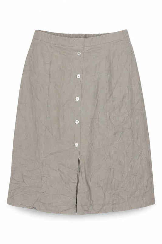 Afibel Women’s Beige UK 18 Linen Blend A-Line Knee Length Skirt