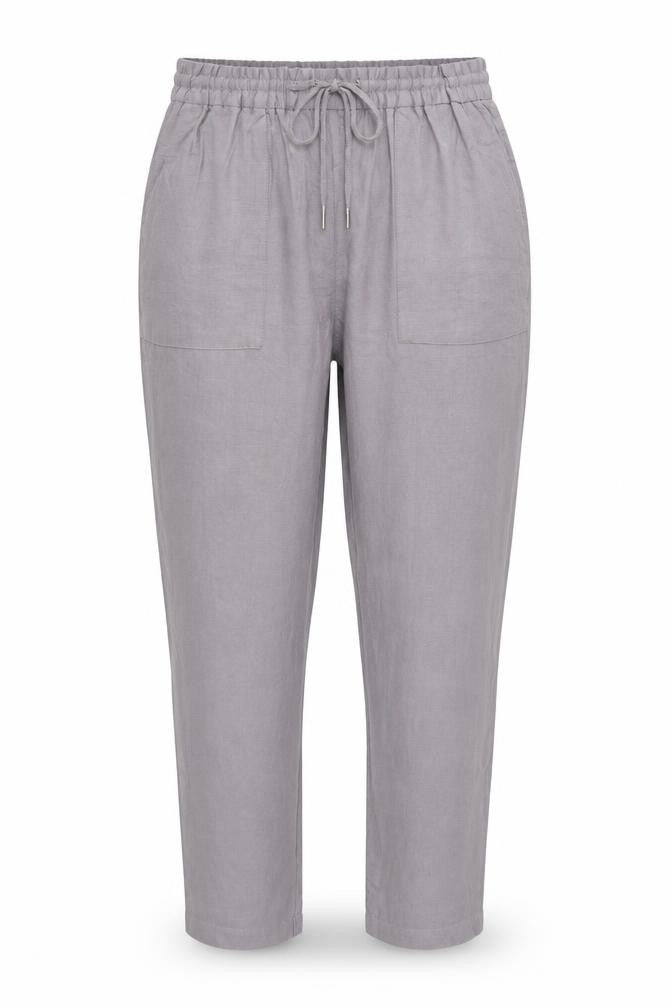 Marks & Spencer Women Grey Size 14 Tapered Tencel Rich Paperbag Trousers