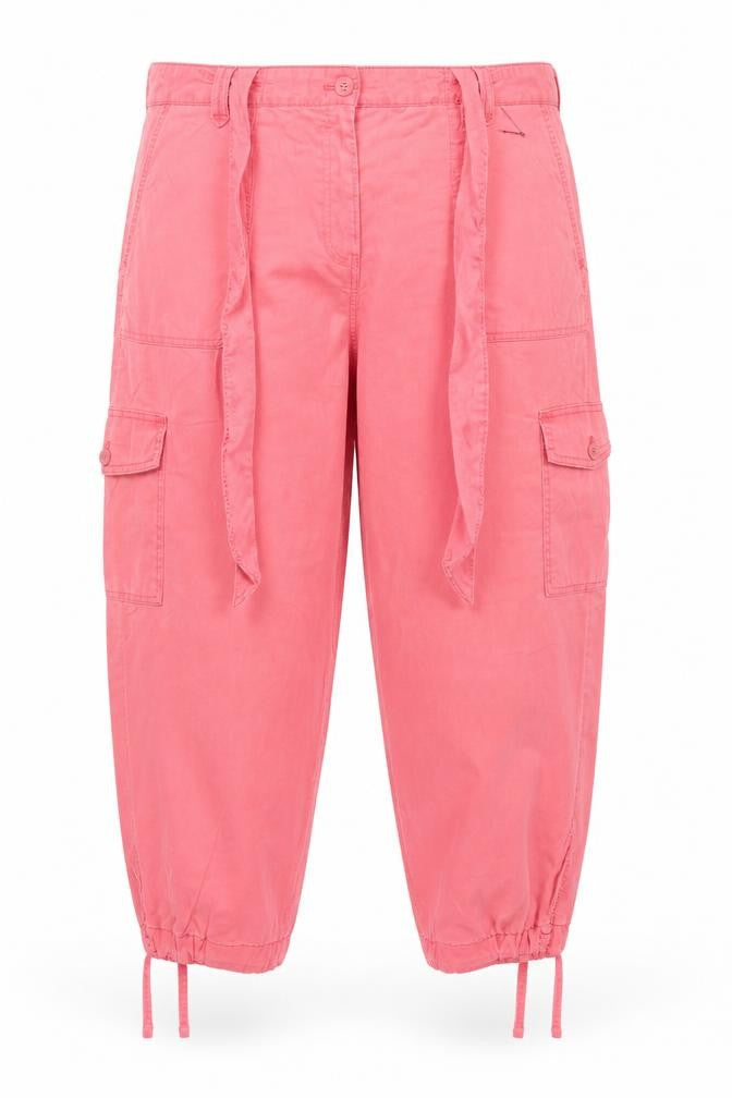 Marks & Spencer Women Pink UK 20 Cargo Cropped Lyocell Trousers