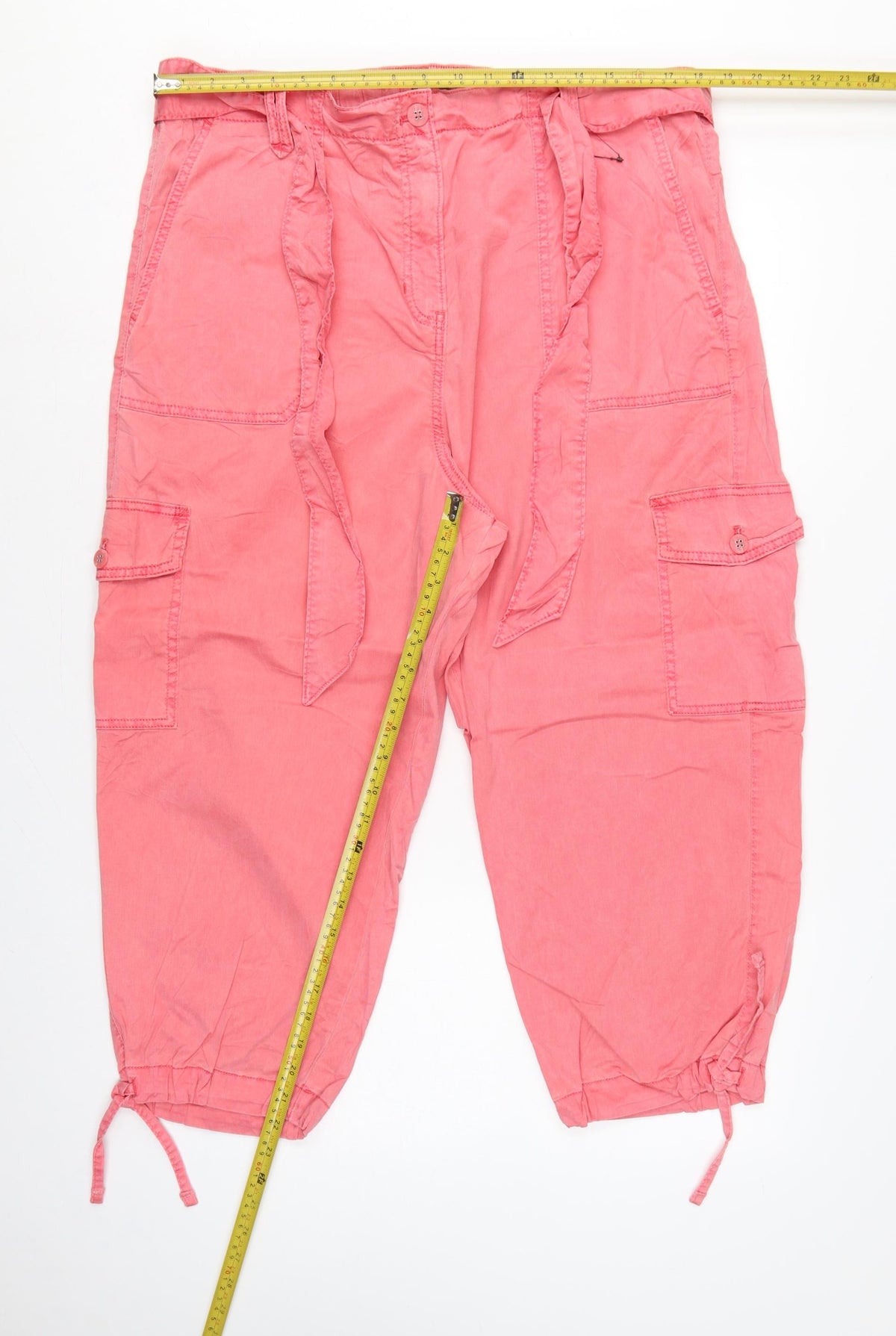 Marks & Spencer Women Pink UK 20 Cargo Cropped Lyocell Trousers