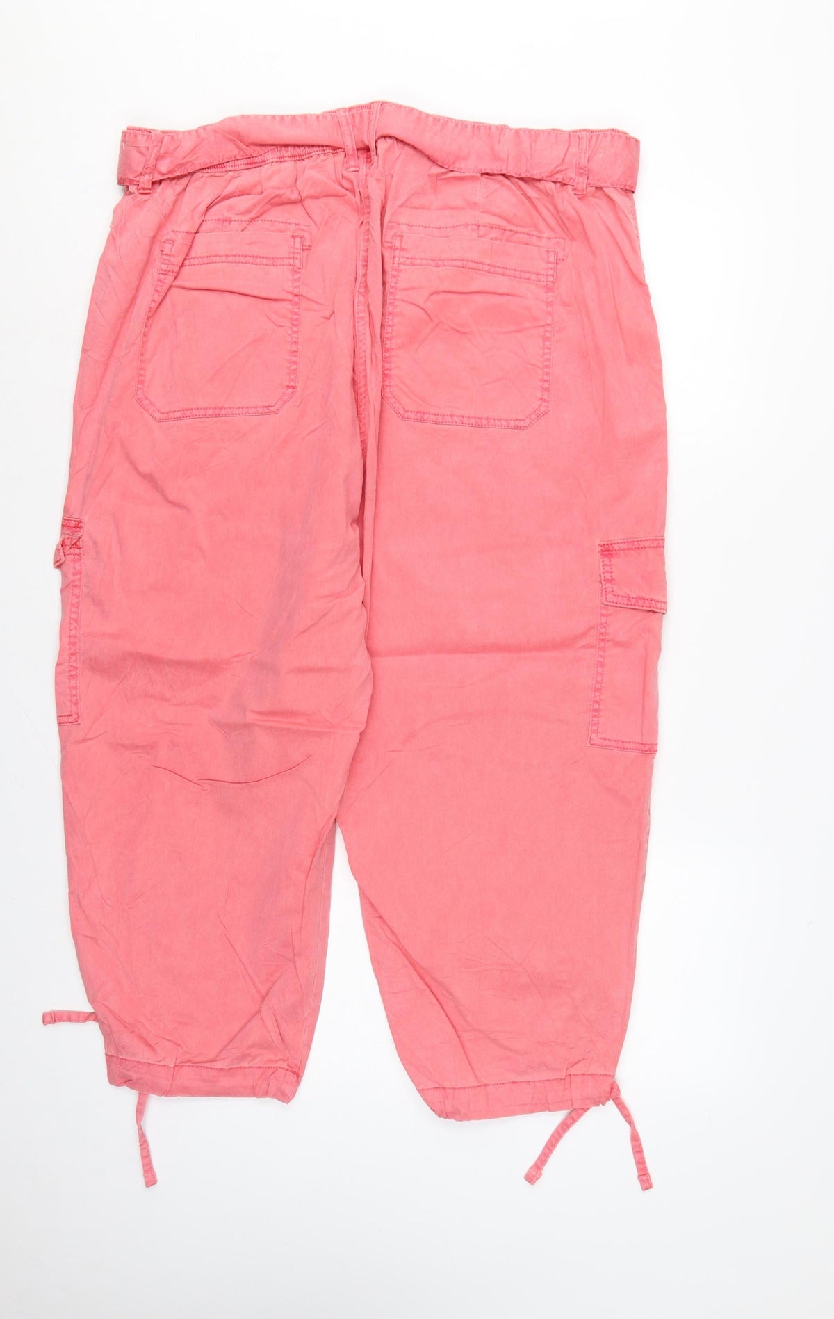 Marks & Spencer Women Pink UK 20 Cargo Cropped Lyocell Trousers
