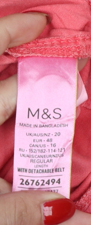 Marks & Spencer Women Pink UK 20 Cargo Cropped Lyocell Trousers