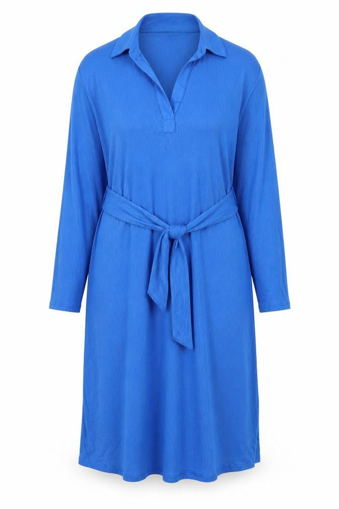 Marks & Spencer Women Blue UK 20 Long Shirt Dress Belted