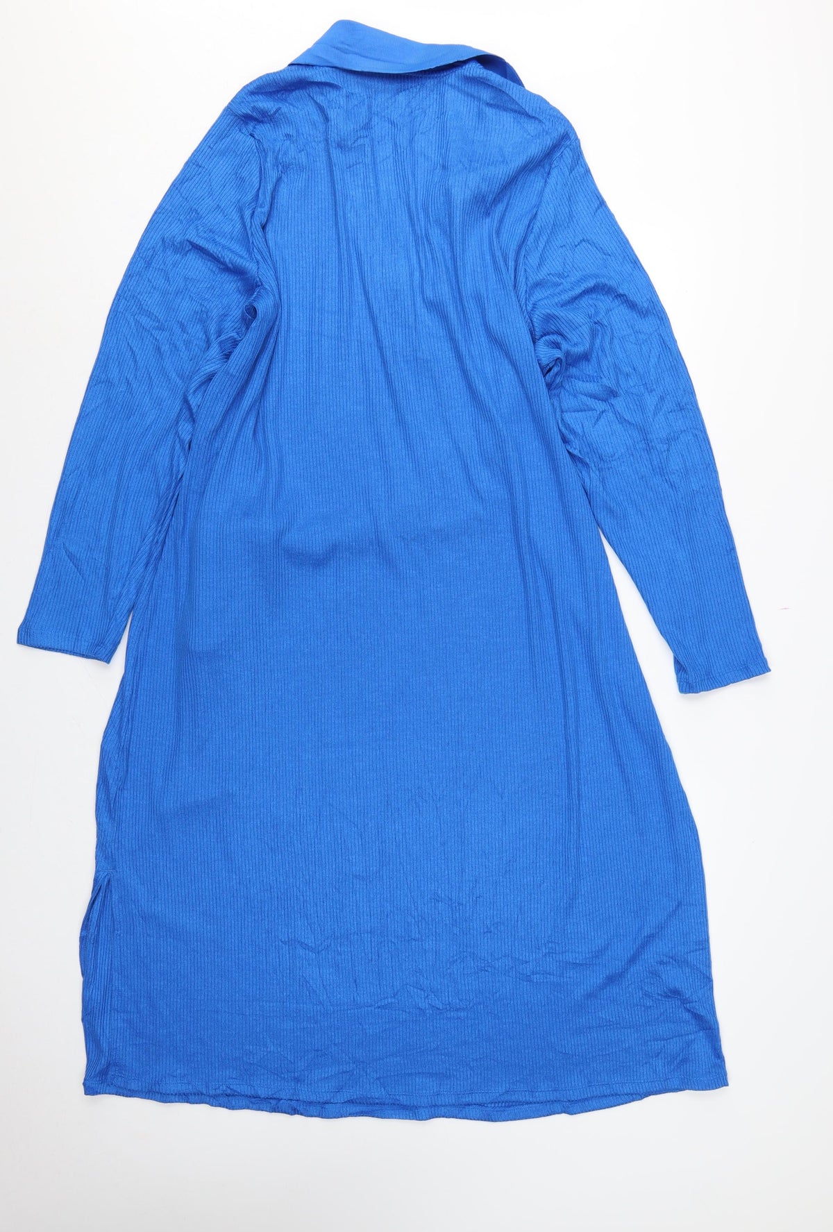 Marks & Spencer Women Blue UK 20 Long Shirt Dress Belted
