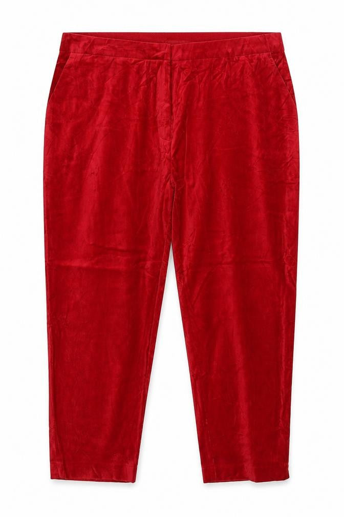 Marks & Spencer Women Red Size 20 Regular Slim Ankle Grazer Cotton Trousers
