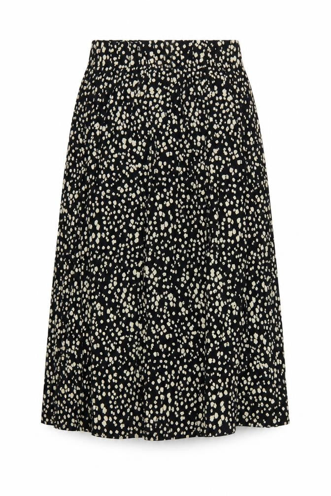 Marks & Spencer Women's Black UK 6 Leopard Print A-Line Midi Skirt