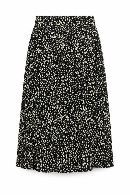 Marks & Spencer Women's Black UK 6 Leopard Print A-Line Midi Skirt