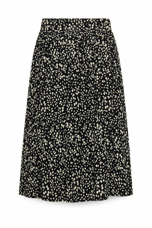 Marks & Spencer Women's Black UK 6 Leopard Print A-Line Midi Skirt