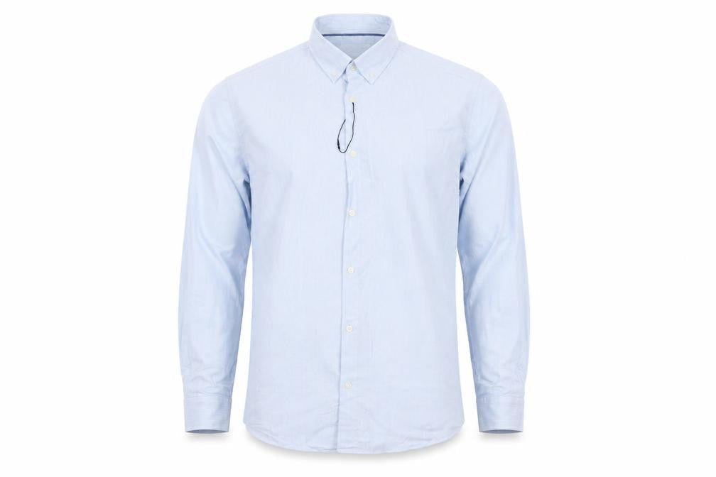 Marks & Spencer Men’s Blue L Slim Fit Stretch Button-Down Shirt