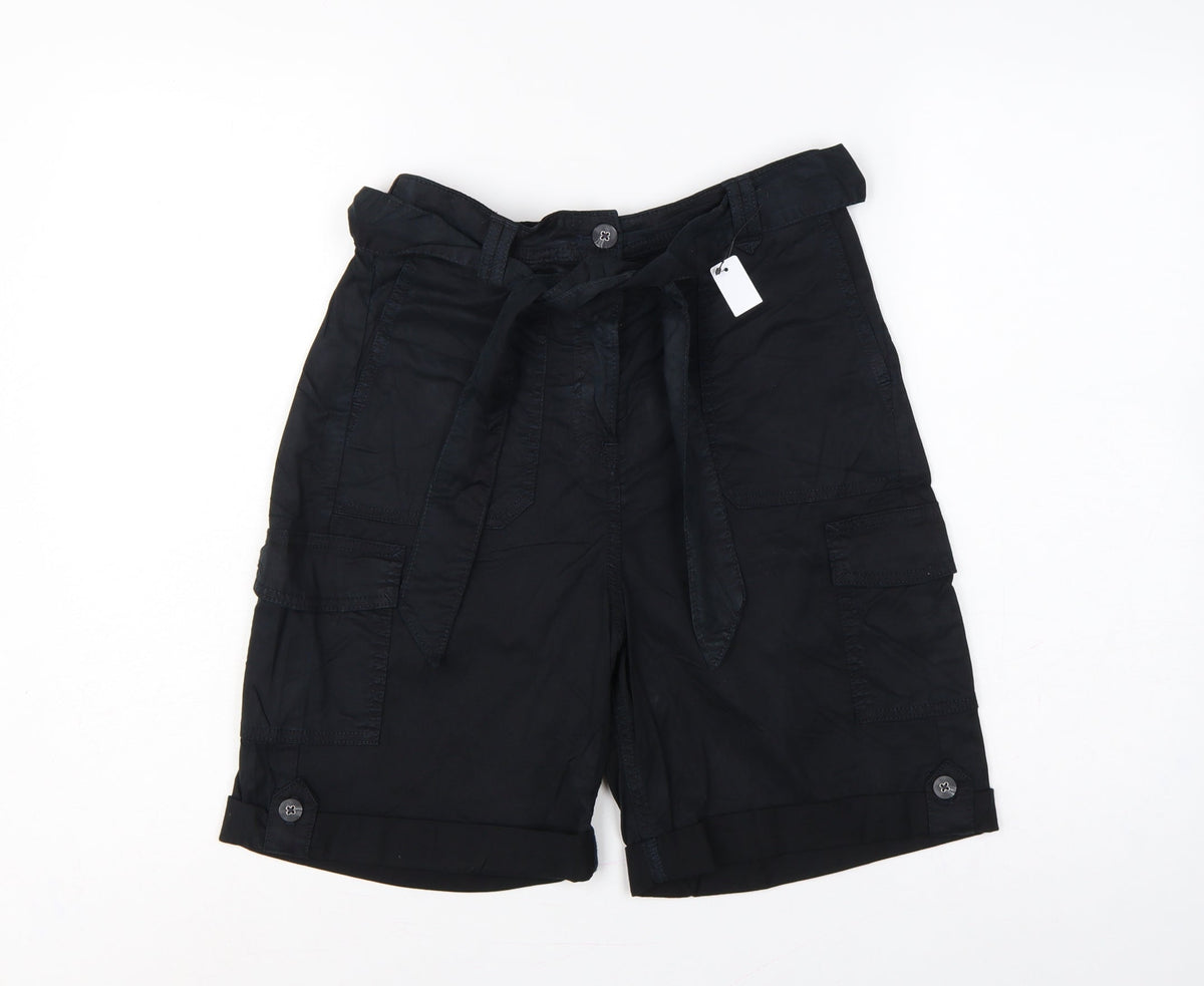 Marks & Spencer Women’s Black Size 8 Cargo Belted Shorts