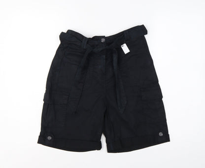 Marks & Spencer Women’s Black Size 8 Cargo Belted Shorts