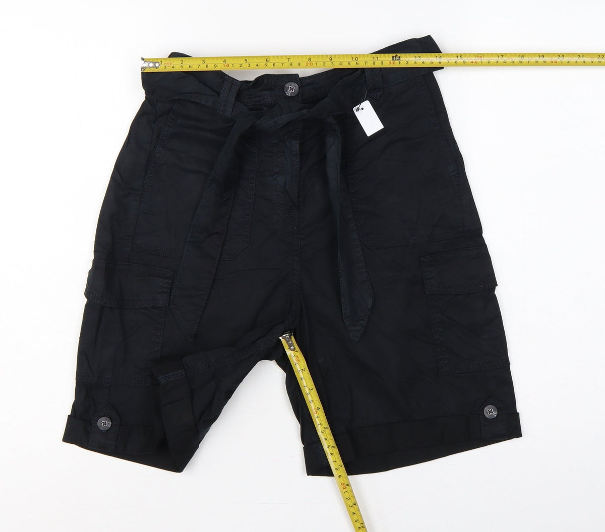 Marks & Spencer Women’s Black Size 8 Cargo Belted Shorts