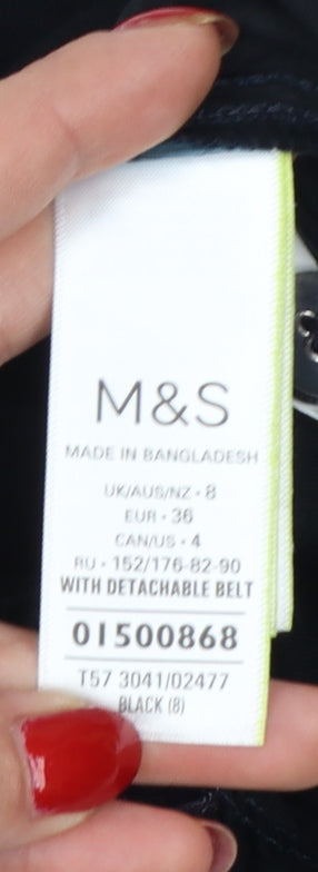 Marks & Spencer Women’s Black Size 8 Cargo Belted Shorts