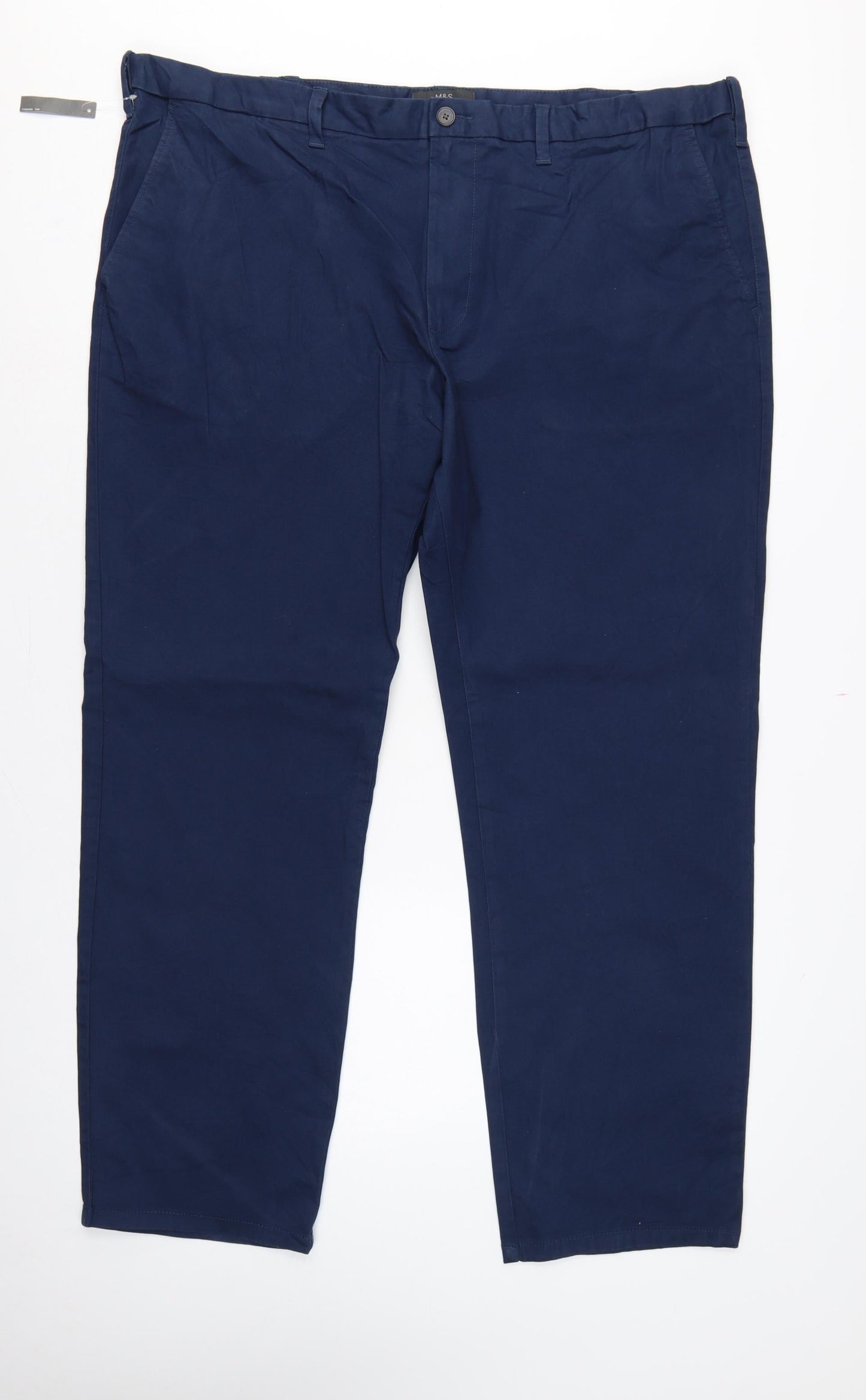 Marks & Spencer Men Blue 44 Chino Trousers 44W 31L Stretch