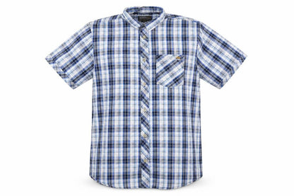 Regatta Men Blue Plaid Short Sleeve Cotton Button-Up Shirt L