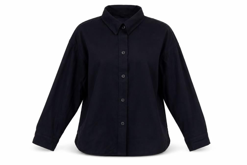 UNIQLO Women’s Black XS Basic Collared Long Sleeve Button-Up Shirt