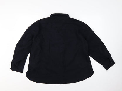 Uniqlo Women’s Black XS Basic Collared Long Sleeve Button-Up Shirt