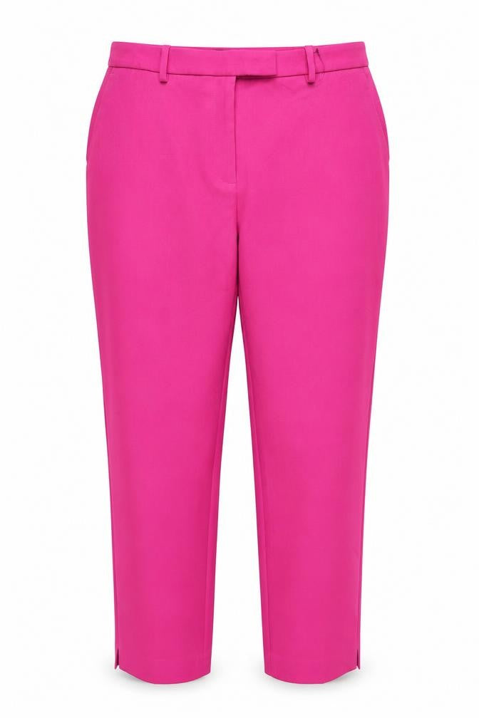 Marks & Spencer Women Pink UK 16 Long Tailored Tapered Dress Trousers