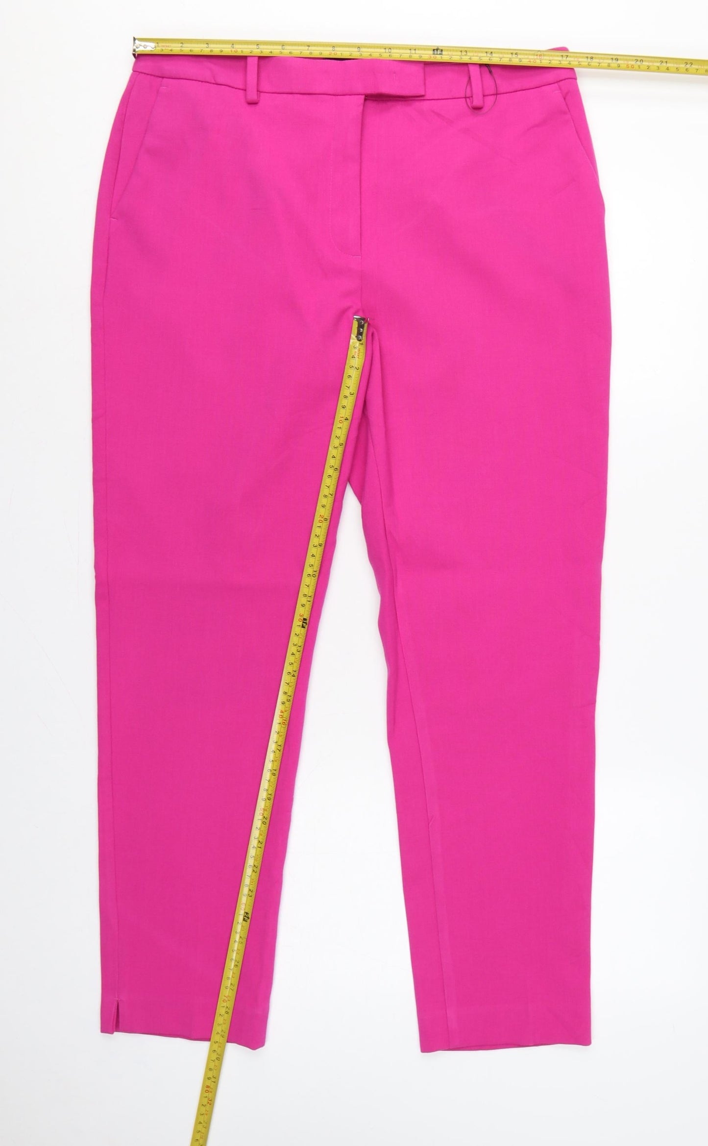Marks & Spencer Women Pink UK 16 Long Tailored Tapered Dress Trousers