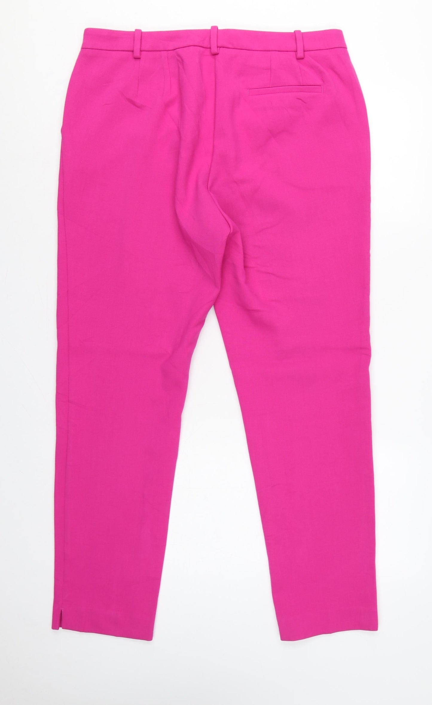 Marks & Spencer Women Pink UK 16 Long Tailored Tapered Dress Trousers