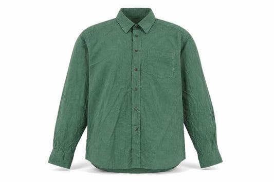 Marks & Spencer Men Green XL Corduroy Long Sleeve Button-Up Shirt