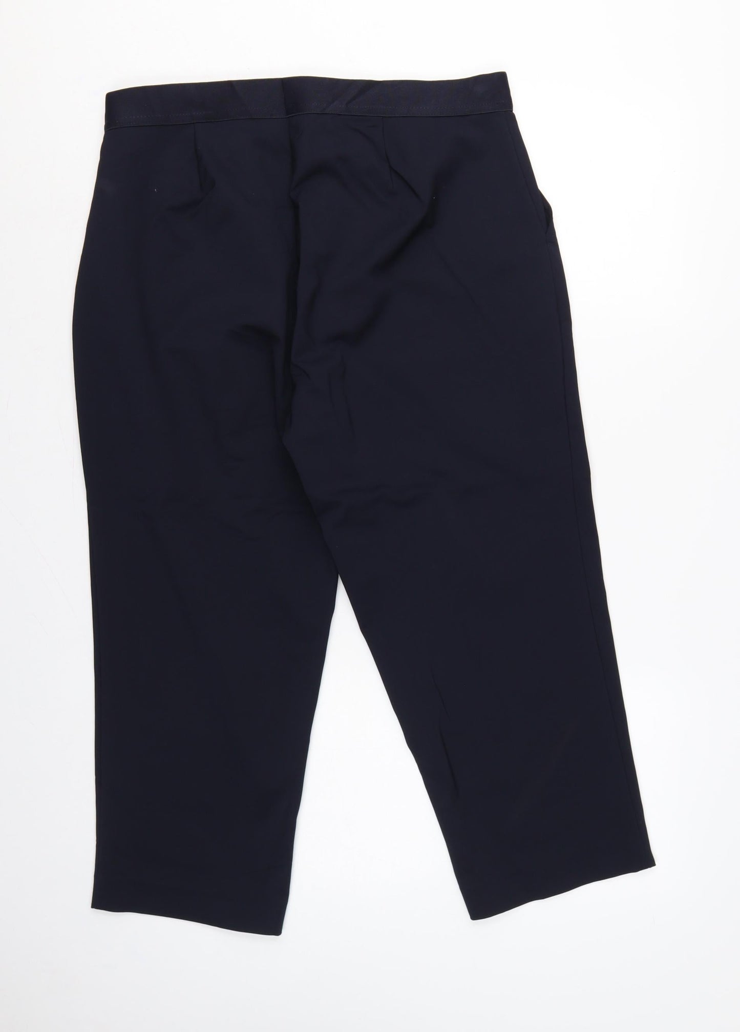 Marks & Spencer Women’s Navy Blue Size 16 Slim Cropped High Rise Trousers