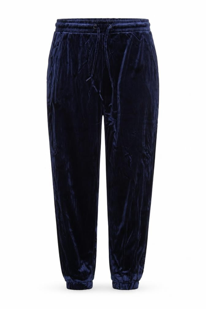 Stradivarius Women’s Blue Velvet Jogger Trousers Size L Elastic Waist