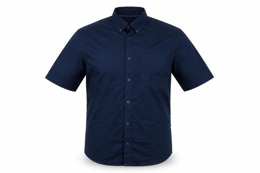 Marks & Spencer Men Blue S Regular Fit Cotton Button-Down Shirt