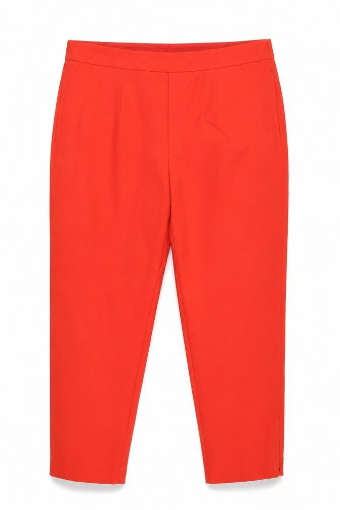 Marks & Spencer Unisex Red Size 22 Straight High Rise Trousers