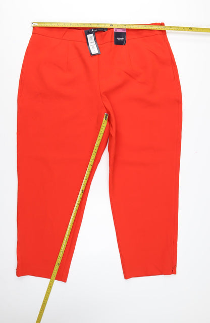 Marks & Spencer Womens Red Size 22 Straight High Rise Trousers
