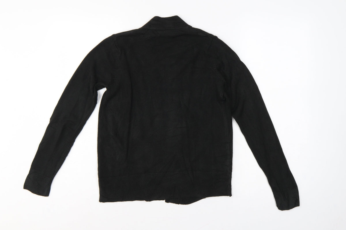 Marks & Spencer Women Black XS Open Knit Long Sleeve Cardigan