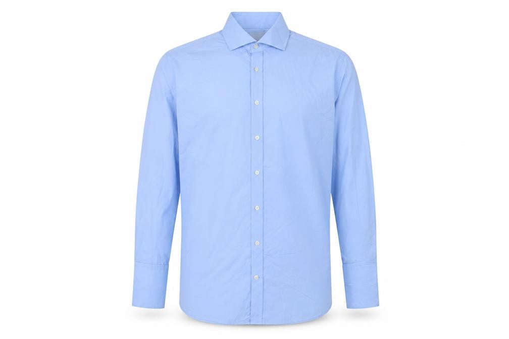 Hawes & Curtis Men's Blue 16.5 Cotton Windsor Formal Dress Shirt