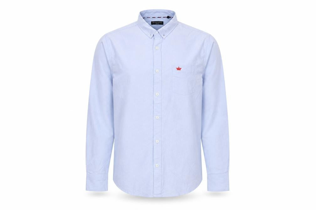 Brave Soul Men’s Blue M Cotton Button Down Long Sleeve Shirt