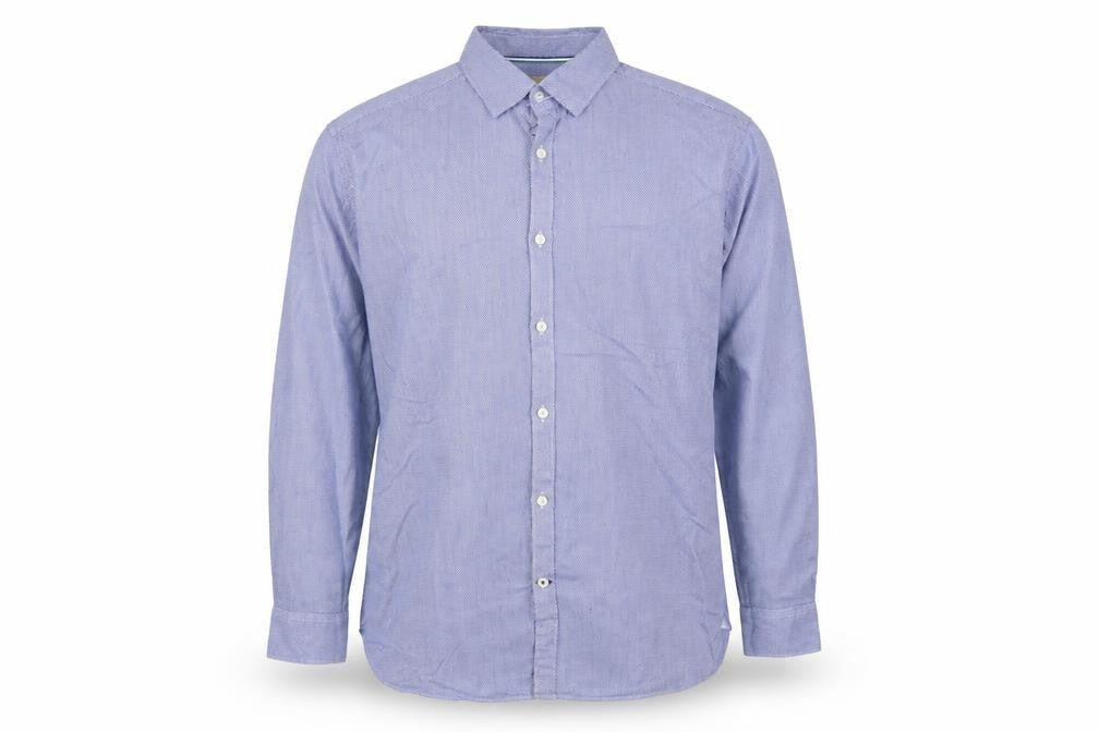 Marks & Spencer Collezione Men Blue Geometric Cotton Slim Fit Dress Shirt 2XL
