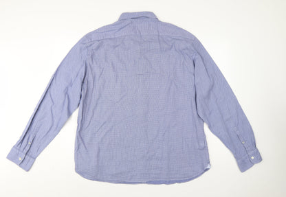 Marks & Spencer Collezione Men Blue Geometric Cotton Slim Fit Dress Shirt 2XL