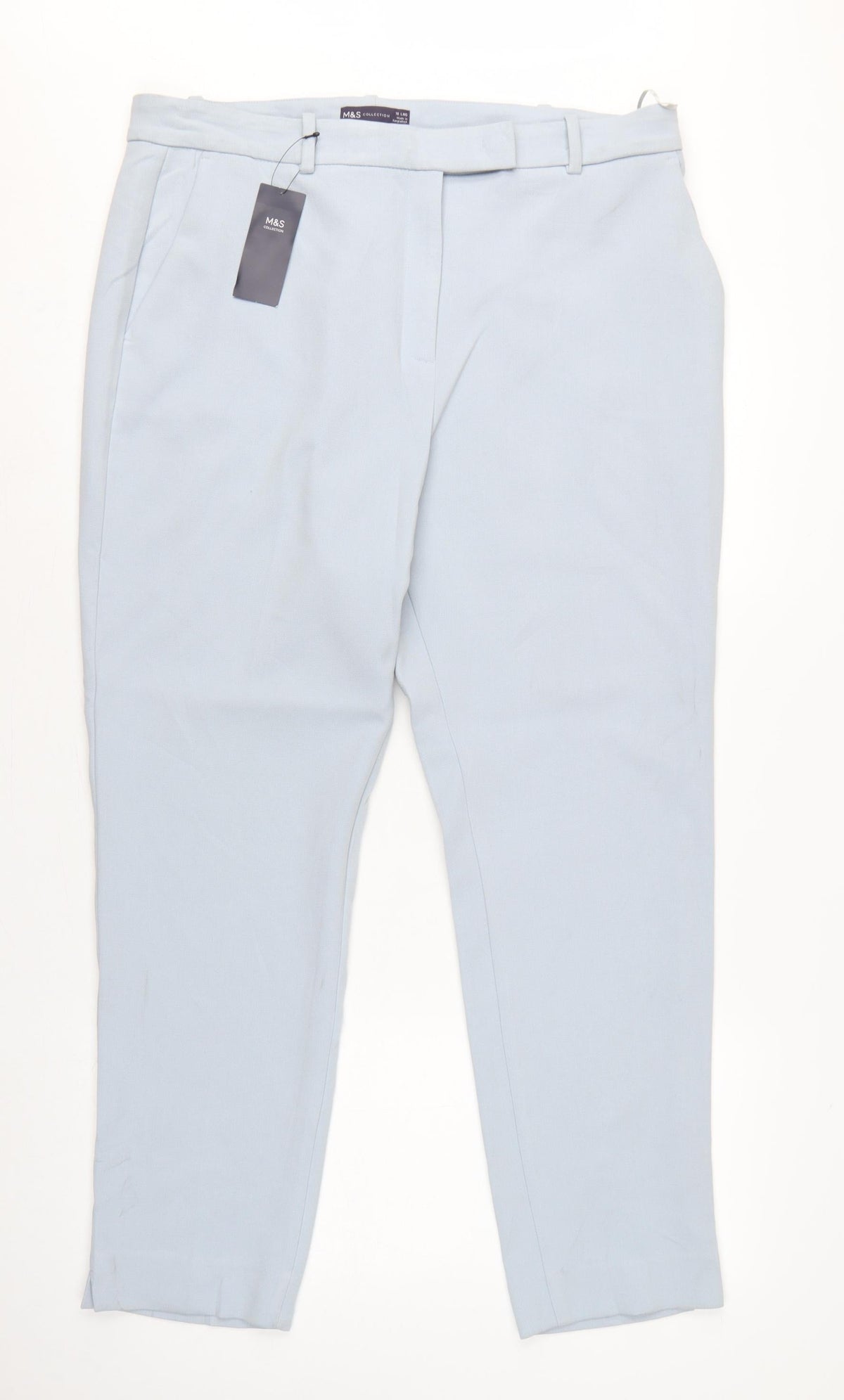 Marks & Spencer Women Grey UK 18 Long Tapered Tailored Dress Trousers NWT