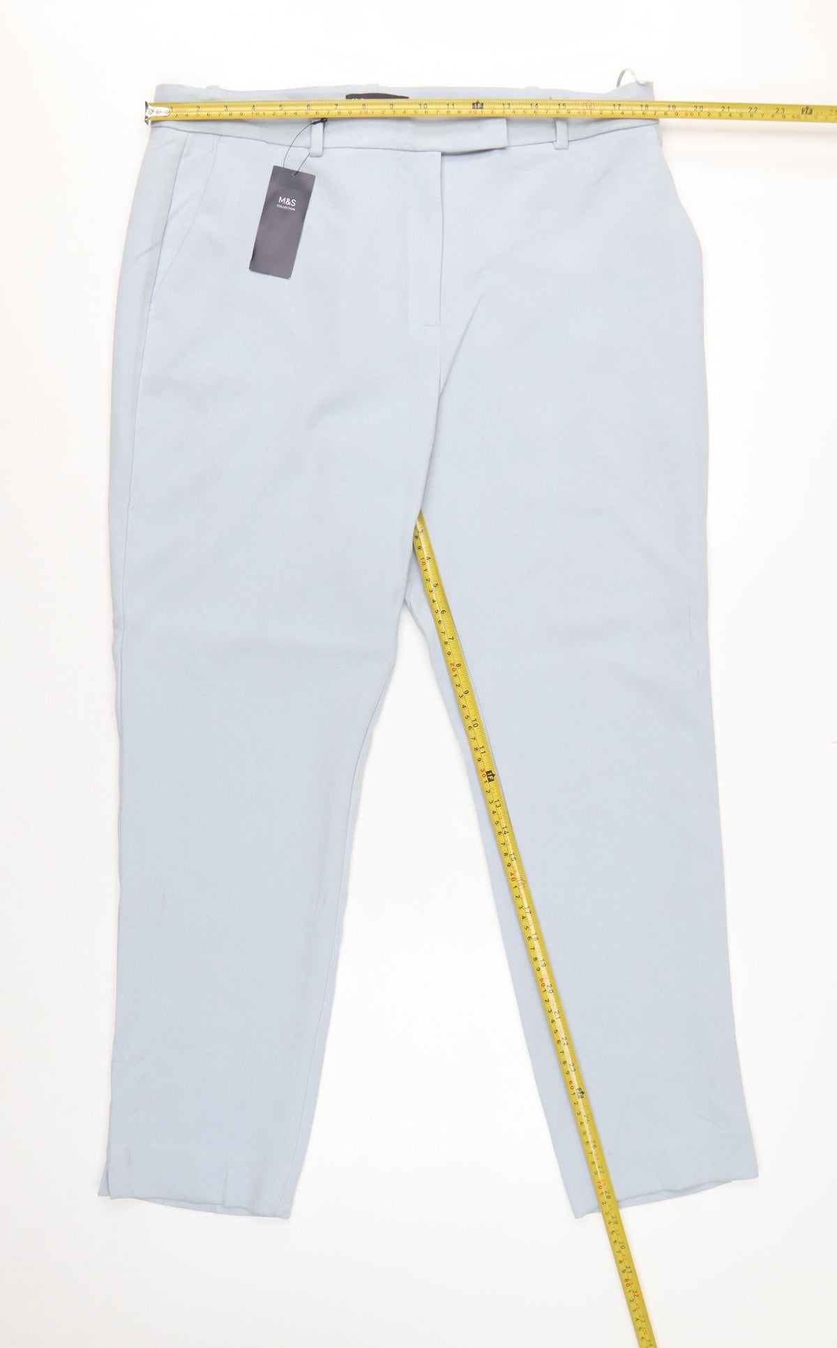 Marks & Spencer Women Grey UK 18 Long Tapered Tailored Dress Trousers NWT