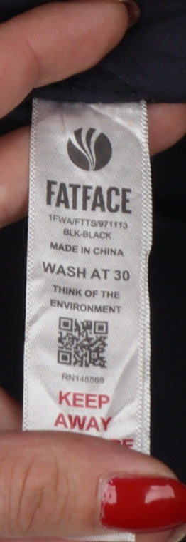 Brand and care label for FatFace Men’s Black, size 24, Tapered Stretch Cotton Blend Jeans Short