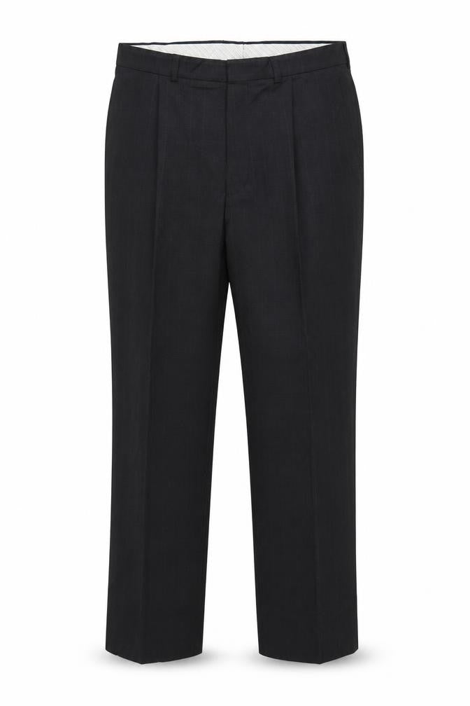 Marks and Spencer Men Charcoal Pinstripe Pleated Trousers W34 L31