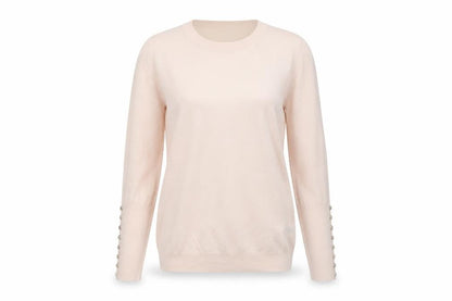 The White Company Women Pink UK 12 Crew Neck Wool Jumper