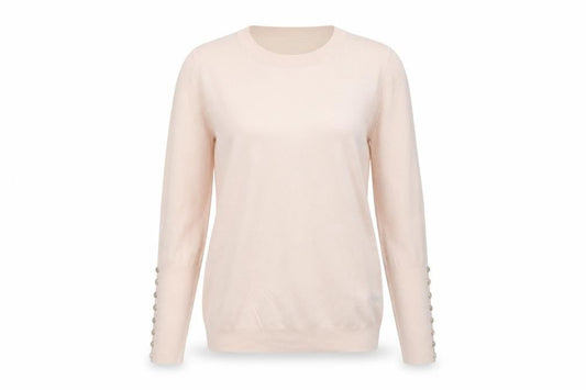 The White Company Women Pink UK 12 Crew Neck Wool Jumper