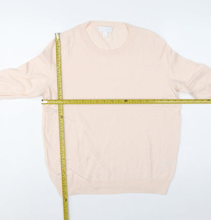 The White Company Women Pink UK 12 Crew Neck Wool Jumper