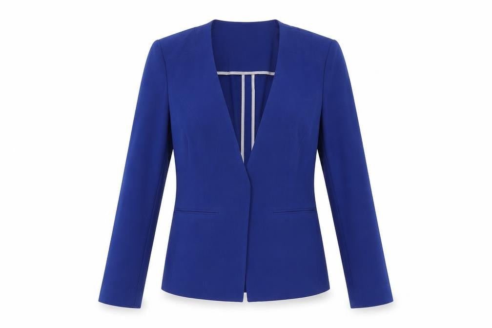 Marks & Spencer Women Blue UK 12 Tailored Shawl Lapel Blazer