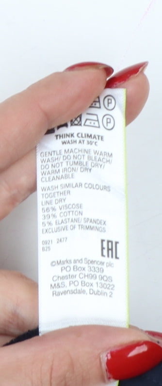 Marks & Spencer Women Blue UK 6 Slim High Rise Ankle Grazer Trousers