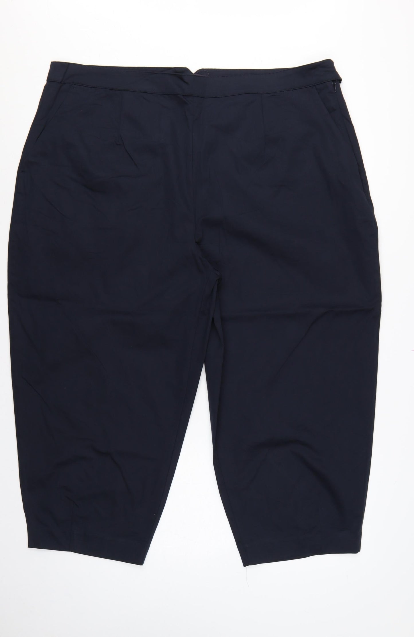 Marks & Spencer Women’s Navy Blue UK 24 Short Tapered Tailored Trousers