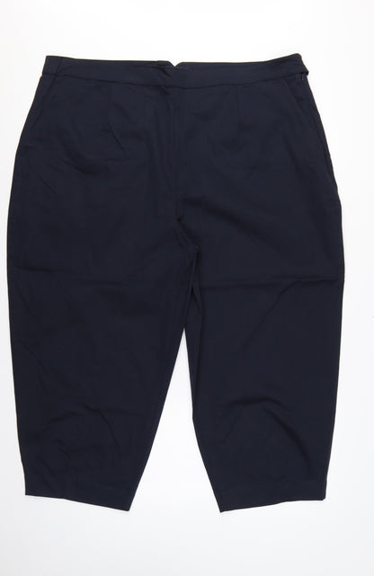 Marks & Spencer Women’s Navy Blue UK 24 Short Tapered Tailored Trousers