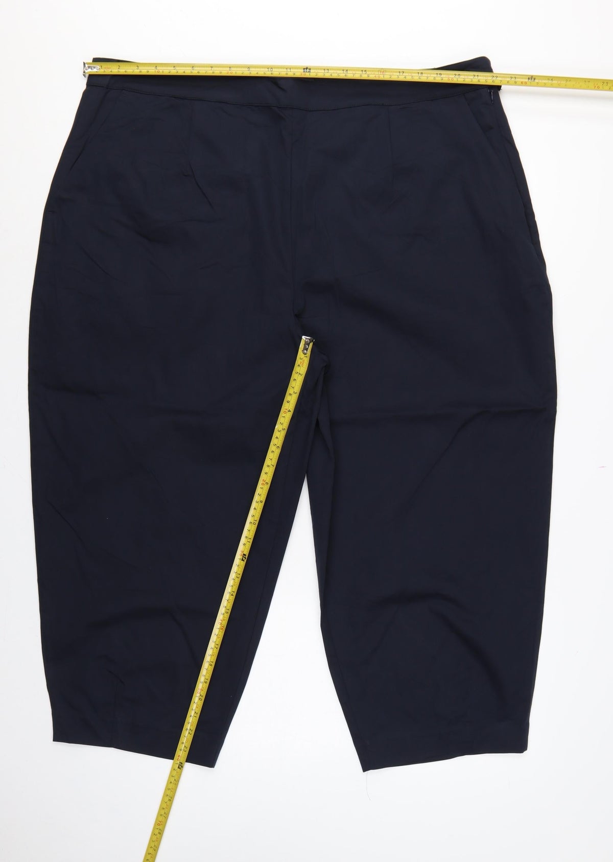 Marks & Spencer Women’s Navy Blue UK 24 Short Tapered Tailored Trousers