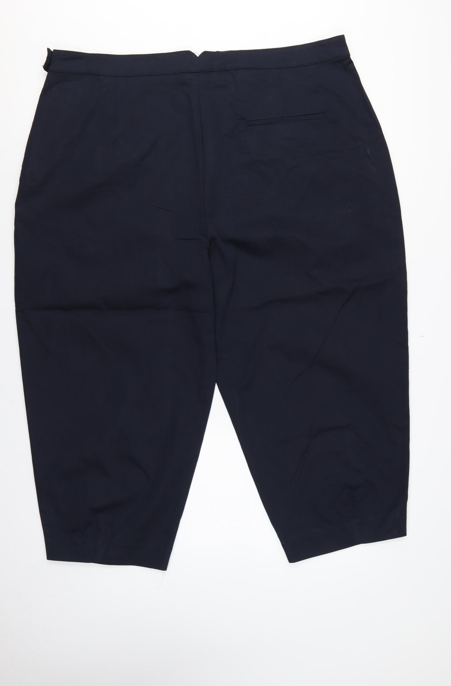 Marks & Spencer Women’s Navy Blue UK 24 Short Tapered Tailored Trousers