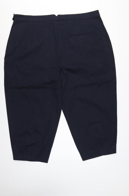 Marks & Spencer Women’s Navy Blue UK 24 Short Tapered Tailored Trousers
